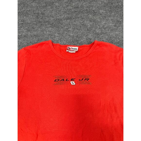 VTG Y2K Chase Authentics Dale Earnhardt Jr Red Shirt Womens L Gold Metallic - Picture 5 of 16